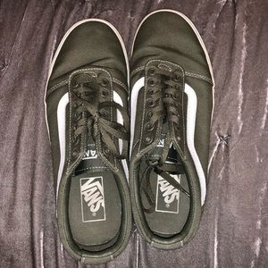 army green vans old skool sneakers